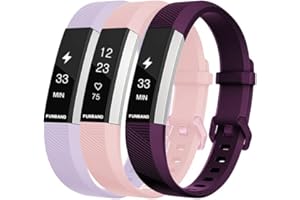 FunBand Bracelet pour Fitbit Alta HR et Fitbit Alta, Bande en Silicone Souple Sangle de Remplacement Reglables Sport Accessorie pour Montre Connectée Fitbit Alta HR et Fitbit Alta (3-Pack)