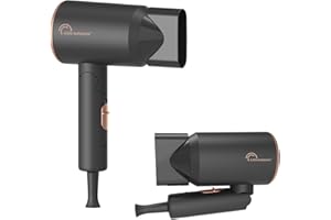 LITTLE BALANCE 8786 Ionic Travel, składana suszarka do włosów, Utra kompaktowa, technologia jonowa, 2 temperatury, uniwersalne napięcie, 1 dyfuzor, 1200 W, czarny