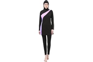 BOZEVON Donne Elegante Musulmano 2 Pezzi Costumi da Bagno Islamiche Hijab Burkini Modesto Swimsuit Beachwear