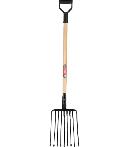 Outil Agricole Fourchette à Bêche KADAX - 9 Dents Acier - Manche En Bois - Pour Jardin, Pommes De Terre Et Pierres Rateau A Feuille