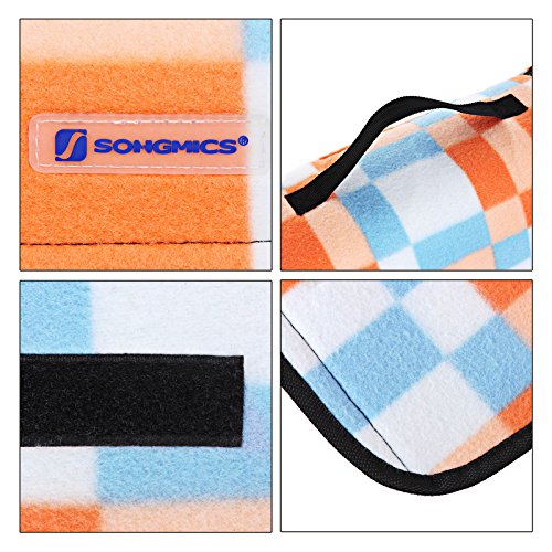 Songmics 200 x 200 cm XXL Picknickdecke Fleece wärmeisoliert wasserdicht mit Tragegriff GCM73C - 4