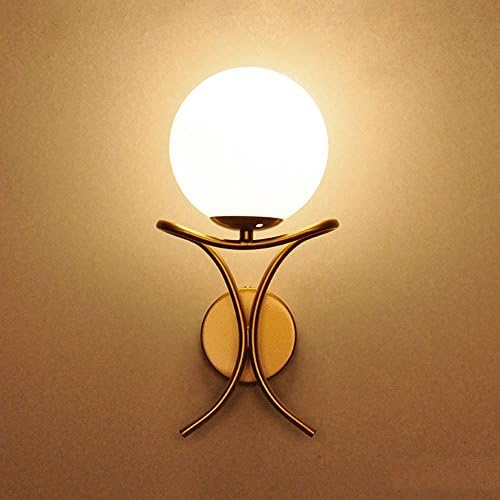BDS Bedside Wall Lamp Bedroom Iron 1 light Hotel Wall Lamp Living Room Corridor Aisle Lighting E27 LED ( Color : Gold )