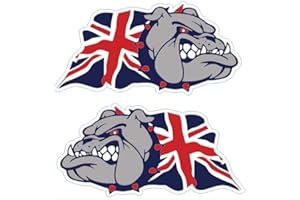 CONCRETE SANDWICHES Union Jacks Bulldogs Car Stickers/Decals x 2 Mirrored 6 x 3 Inches Printed On To White Vinyl Simply Peel & Stick