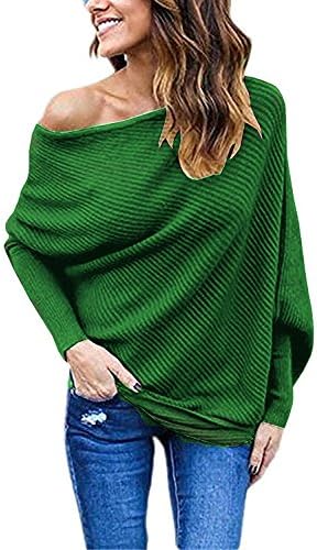 Norwaya Women's Batwing Long Sleeve Loose Knitwear Jumper Pullover Casual Tops Blouse T-Shirt