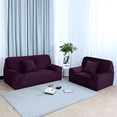sourcingmap® Lila L-Form Strecken Sofabezüge Abdeckung Couch Schutzhüllen für 1 2 3 Sitzer - 4