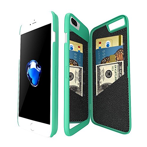 iPhone 7 Plus Funda con Espejo y Billetera para Las Mujeres -Bidear (TM) Protector Caso Dura con Ranura para Tarjetas para Apple iPhone 7 Plus and iPhone 6 plus/6s Plus-5.5 Pulgadas(Verde)