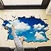 Produktbild MEIWALL 3D oben Dach Decke Bett selbstklebende Blauer Himmel und weiße Wolken Wandsticker Wandaufkleber für Kinder Kinderzimmer Schlafzimmer Wohnzimmer Küche Kinderzimmer Wand Kunst Dekor Aufkleber