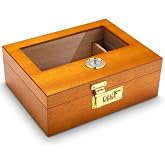 Falconetti Kahverengi Ufak Boy Camlı Humidor Şifreli Puro Kutusu rd29khv