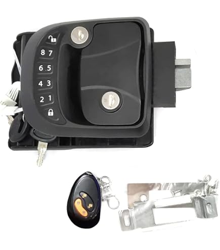 36" Cam Bar Lock For Trailer Doors - Zinc Plated, Single Hinge Point - Fits RV, Hauler & Enclosed Trailer Ramp Doors (Black)
