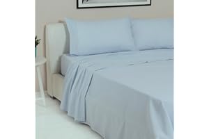 LARA MORADA - Set Completo Lenzuola Letto Singolo, 100% Cotone, Made in Italy, Tinta Unita, Per Letto Singolo 1 Posto Celeste