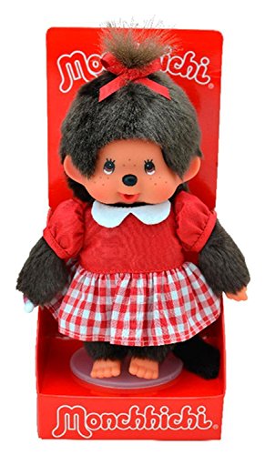 Preisvergleich Produktbild Sekiguchi 242863 - Monchhichi Mädchen mit Karo Kleid, ca. 20 cm