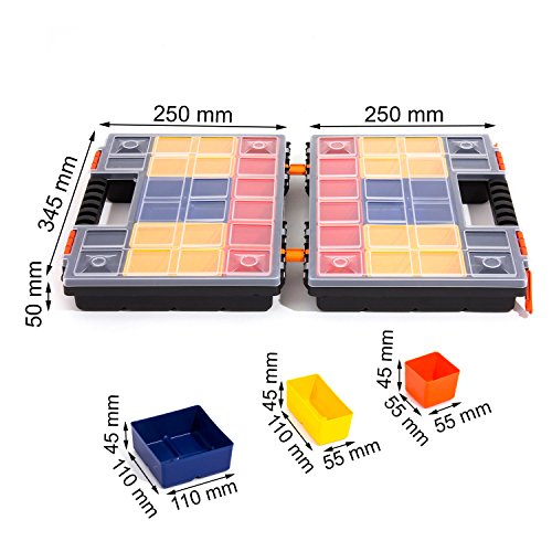 Prosperplast Sortimentskästen Kleinteilmagzine 22 Boxen herausnehmbar Turbo, 1 Stück, NOR DUO NORP14DUO - 2