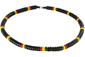 TOPT RASTA collier rasta jamaique bob homme femme Collier Surf Surfeur 51cm Long bois