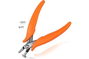LEONTOOL Pince perforatrice en métal de 14 cm, petite pince perforatrice ronde, deux broches de rechange pour la fabrication de bijoux pour créer des trous propres de 1,5 mm