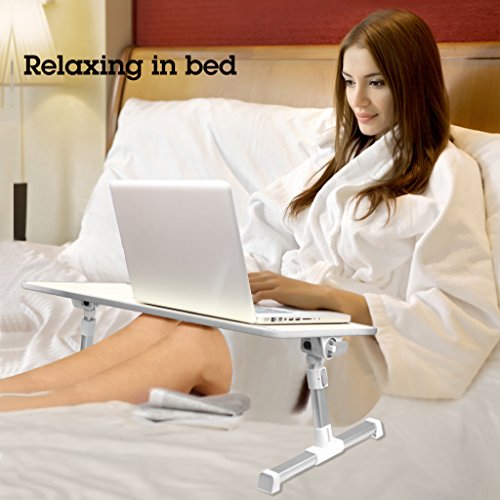 [2 Jahre Garantie] Avantree Laptoptisch Fürs Bett, Klappbare Bett Tisch Frühstück, Portabler Laptop Tablett, Notebook Ständer Verstellbarer Sofa Tisch – Große Größe - 6