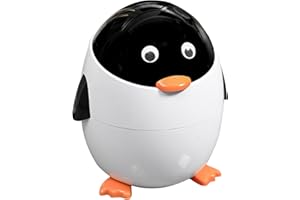 GENERIC Cute Trash Can - Kitchen Penguin Trash Bin - Cartoon Flip-lid Waste Basket for Kitchen Living Room Dorm Restroom Laundry Under Sink Bathroom