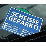 alltoshop Scheisse Geparkt! Notizblock mit StVO für die Windschutzscheibe - Notizzettel Notizbuch 50 Blatt Schreibblock