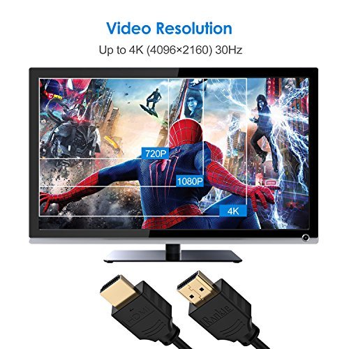 Rankie HDMI Cable, High-Speed HDTV Cable, Supports Ethernetm, 3D, 4K and Audio Return, 1.8 m, Black - Image 4