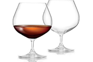 FLOW Barware Set di 2 bicchieri da brandy di alta qualità, realizzati a mano, 700 ml, in cristallo senza piombo, confezione regalo per brandy, cognac, liquori o liquori