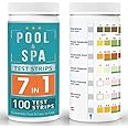 Test Strips - Hot Tub - Pool- 7 In 1-100 Strips - Chlorine - PH - Total Alkalinity -Total Chlorine - Bromine - Cyanuric Acid - Total Hardness, Water Chemical Testing for Hot tub and Spa.