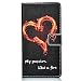 Produktbild Nancen Huawei P9 Lite / P9 mini (5,2 Zoll) Hülle, PU Ledertasche Flip Cover Handyhülle Feurige Herz Muster Design Protection Etui Brieftasche Case Handy Schutzhülle Holster Telefon-Kasten mit Standfunktion