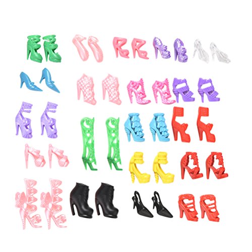 JETTINGBUY 20 Pcs/10 Pair Slap-up Fashion High-Heeled Shoes For Barbie Dolls