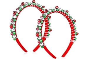 KATELUO Cerchietti Natalizi, 2 PCS Cerchietto Natale, Natalizi Headband, Cerchietti per Capelli Natale, Capelli Fascia per Natalizie Decorazioni, Decorazioni Natalizie per Bambini e Adulti ( C )