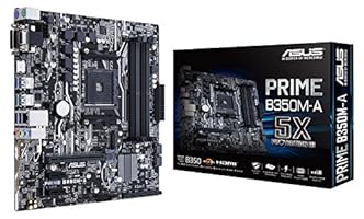 Asus Prime B350M-A Mainboard Sockel AM4 (uATX, AMD B350, Ryzen, 4x DDR4 Speicher, 4x SATA 6Gb/s, LED)