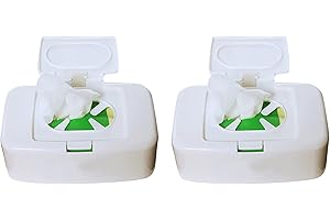 HLJS Wet Wipes Box, Baby Moist Toilet Paper Box with Lid, Car Plastic Wet Wipes Dispenser, Wet Wipes Boxes, Wet Wipe Dispenser, Napkin Box, Dustproof for Home, Office and Car (2 Pieces)