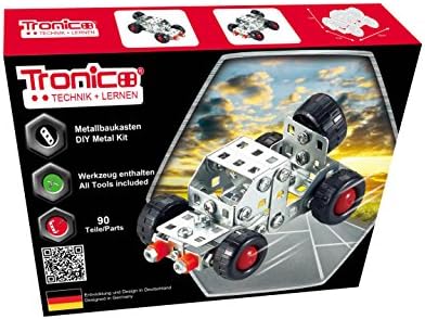 Metal Construction Model Kit, CAR, 90 parts, Tronico© Germany, including tools, metal mechanical construction, kids metal kits, metal mechanics kits