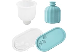CLIUNT 2PCS Silicona Florero Moldes, Moldes Resina Jarrón, Moldes Resina Epoxi de Silicona Florero, Molde Silicona Jarron para Hacer Portaplumas, Jarrones (Margarita + Florero)