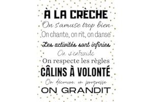 A la crèche: Cadeau original pour dire merci à sa garderie, nounou ou assistante maternelle | Carnet de note avec citation