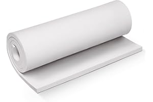 Mousse EVA 8mm Blanc, MEARCOOH 35.5cm*99cm Mousse EVA Cosplay, 1PCS Eponge EVA Densité 86kg/m3 pour Cosplay Costume, Craft, DIY Projects (Blanc 8mm)