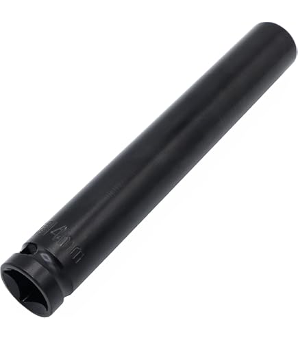 Sourcing Map Deep Impact Socket 3/8" Square Drive By 15mm Metric 6 Point Socket 30mm (1.18") Long CR-MO Steel Industrial Grade Flip Socket For Home Auto Hex Nuts Bolts Repair, Black