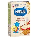 Papilla de 8 cereales Nestlé con un delicioso sabor a galleta que le encantará a tu bebé