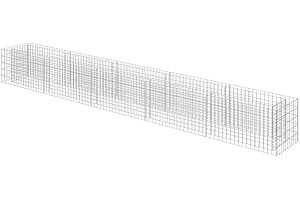 vidaXL Lit Surélevé à Gabion Acier Galvanisé 450x50x50 cm Jardinière Jardin