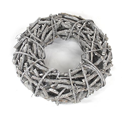 Holz Kranz Ø 40cm x 10cm grau