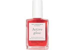 Manucurist Vernis à Ongles Soin Reparateur Active Glow Raspberry (Rose) Bio-Sourcé: Amande Douce, Framboise, Vernis a Ongle Nourrissant & Brillant, Vernis Transparent Effet Rosé - Vernis Nude