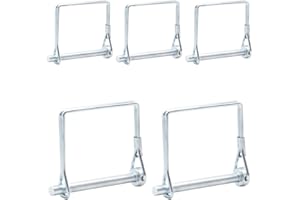 CEEYSEE 5Stück Sicherungsstift 6 mm x 60 mm Einen Splinte Rohrklappsplinte mit Rastverschluss eckigem Bügel aus Verzinktem für Anhänger, Traktoren, Kippern, Bauernhof, Rasenmäher (F.6 mm x 60 mm)