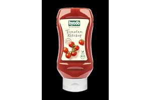 ‎BYODO Byodo Bio-Tomaten Ketchup 300ml - Intensiv Fruchtiger Geschmack mit 80% Tomatenmark, Vegan, Vegetarisch, Koscher, Halal, Erntefrische Italienische Tomaten, Praktische Squeeze-Flasche