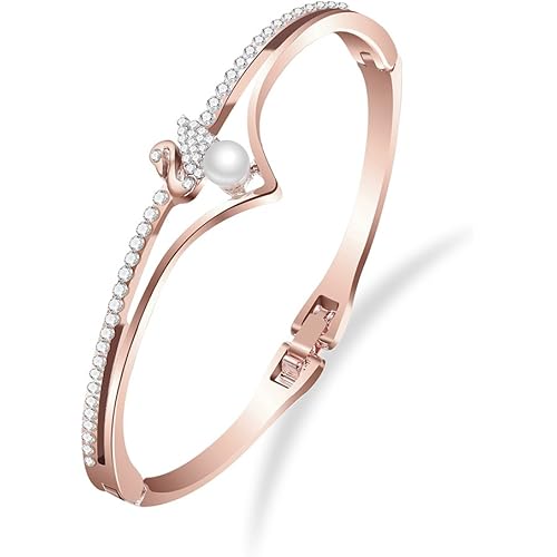 Shining Diva Fashion 18k Rose Gold Stylish Bracelet for Women and Girls