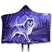 Produktbild GOLDT1 Adult Hooded Blanket Wolf Totem Kapuze Blau und Orange Wolf Sherpa Blanket 80"X 60" Warme Bequeme Flauschige Cape (Farbe : 20, Größe : 200 * 150)