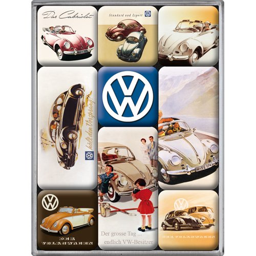 Nostalgic-Art 83023 Volkswagen VW Classic, Magnet-Set, 9-teilig
