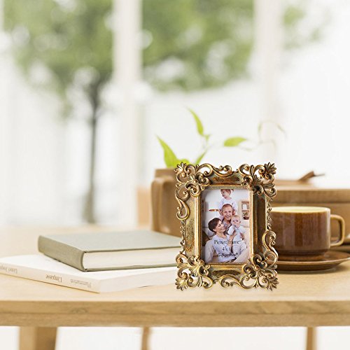 Giftgarden Bilderrahmen 10×15 barock antik viereckig golden Geschenke Freunde - 3