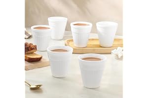 Larah by BOROSIL 6 Pcs Tea/Coffee Opalware Kulhad Set, 100 ml Each, Microwave & Dishwasher Safe, Bone-Ash Free, Crockery Set Ideal for Daily Use & Gifting, White