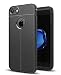 Produktbild SWTOM iPhone 7 Hülle, iPhone 8 Hülle, Handyhülle [Schwarz] Rutschfeste Stoßfest Slim Schutzhülle TPU Leder Korn Handy Case Protective Silikon Cover für Apple iPhone 8/ iPhone 7