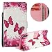 Produktbild Gurt Lederhülle für iPhone XS Max,Brieftasche für iPhone XS Max,Moiky Stilvoll Luxuriös 3D Rot Schmetterling Muster Ständer Karten Slot PU Leder Etui Hülle