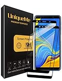 UniqueMe [2 Pack] Protector de Pantalla para Samsung Galaxy A7 2018, 9H Dureza Vidrio Templado [Garantía de por Vida]- Negro