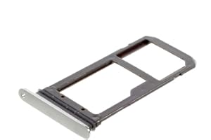 jbTec SIM-Tray/SD-Card Karten-Halter kompatibel mit Samsung Galaxy S7 - Single Slot Schlitten Rahmen, Farbe:Silber