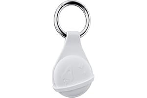 COLORCORAL AirTag Holder Case Airtag Keychain Finders Silicone Cover Ultra-Light and Anti-Lost Airtag Case Keyring Suitable for Pet Tracking Bags-Luggage-White Planet Design for Apple Air Tags